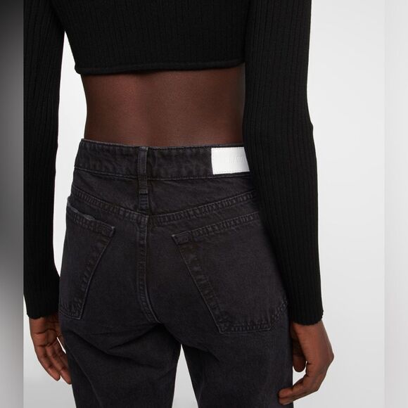 NWT Re/Done 70s Low Rise Straight Leg Jeans Washed Black - Picture 6 of 10